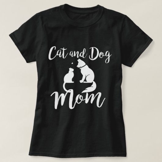 Cat and Dog Mom Pet Lover Design T-shirt (Design voorkant)