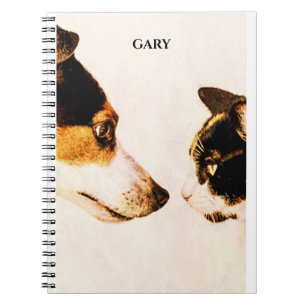 'CAT AND DOG' spiral notebook, gepersonaliseerde n Notitieboek