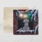 Cat and fireworks - card - by Monika Marzec Notitiekaartje (Voorkant / Achterkant)