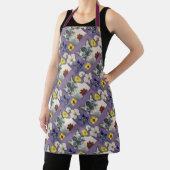 Cat and flowers All-Over Print Apron, Medium Schort (Insitu)