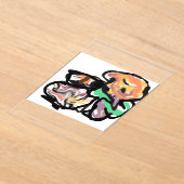 Cat and flowers  fun acryl uitnodigingen (Laagn)