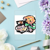 Cat and flowers  fun acryl uitnodigingen (Insitu (Huwelijk))