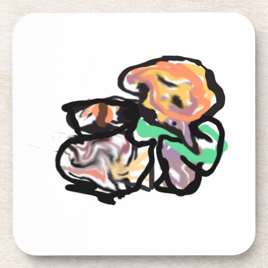 Cat and flowers  fun bier onderzetter (Voorkant)