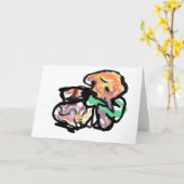 Cat and flowers  fun kaart (Gele Bloem)