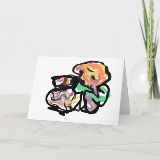 Cat and flowers  fun kaart (Voorkant)