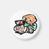 Cat and flowers  fun magneet (Voorkant)