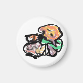 Cat and flowers  fun magneet