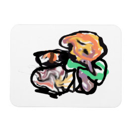 Cat and flowers  fun magneet