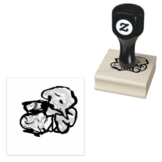 Cat and flowers  fun rubberstempel (Gestempeld)