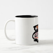 Cat and flowers  fun tweekleurige koffiemok (Links)