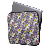 Cat and flowers Laptop Sleeve 13" (Voorkant Links)