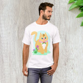 Cat and Flowers Mannen T-shirt