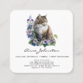 Cat and Flowers Square Visitekaartje (Achterkant)