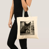 cat and green pepper tote bag (Voorkant (product))