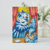 Cat and her Kittens by Louis Wain Bedankkaart (Staand voorkant)