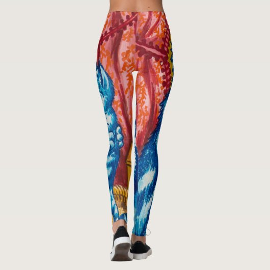 Cat and her Kittens by Louis Wain Leggings (Achterkant)