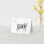 Cat and Kitten Word Cloud - unieke blanco begroeti Kaart (Gele Bloem)