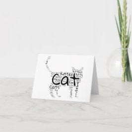 Cat and Kitten Word Cloud - unieke blanco begroeti Kaart