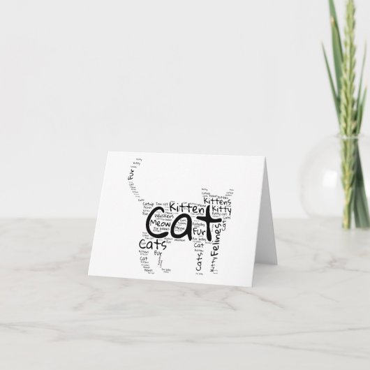Cat and Kitten Word Cloud - unieke blanco begroeti Kaart (Voorkant)