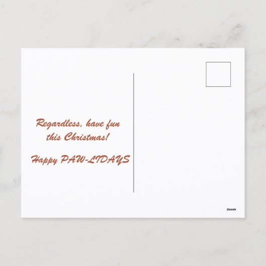 Cat and Lights It's Christmas Is This Jolly Enough Feestdagenkaart (Achterkant)