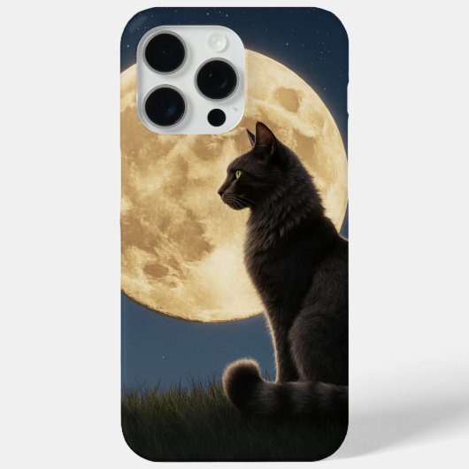 cat and moon iPhone 15 Pro Max Cases (Achterkant)