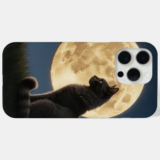 cat and moon iPhone 15 Pro Max Cases (Achterkant (horizontaal))