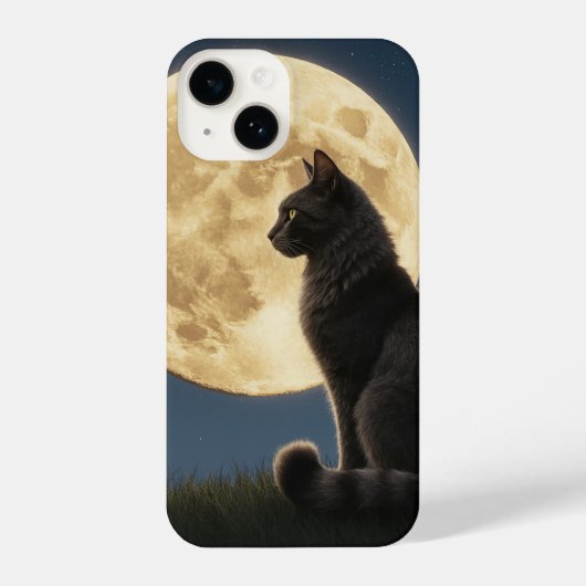 cat and moon phone case iPhone hoesje (Achterkant)