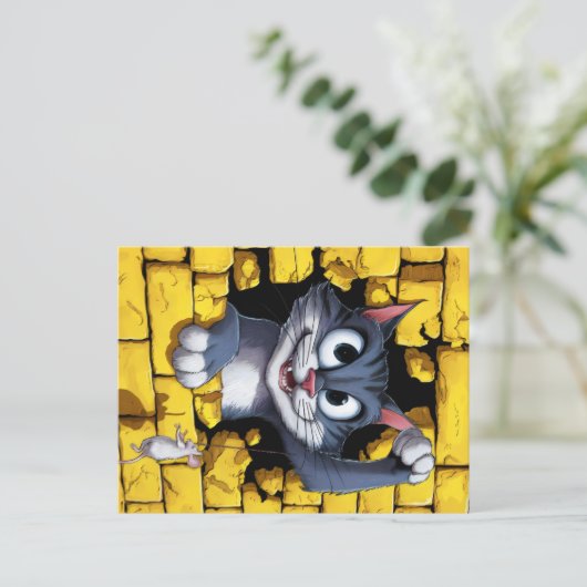 Cat and mouse. briefkaart (Staand voorkant)