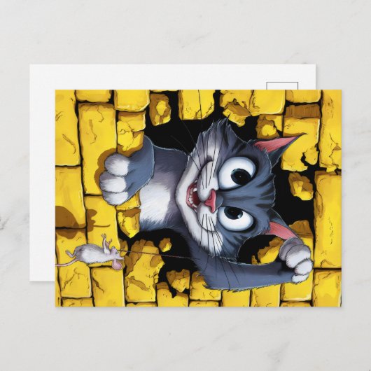 Cat and mouse. briefkaart (Voorkant / Achterkant)