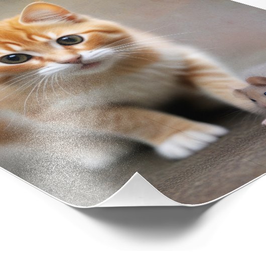 Cat and Mouse Foto Afdruk (Hoek)