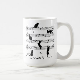 Cat and Music Lover Cft, Cat Pplay Note Music Koffiemok