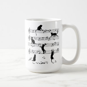 Cat and Music Lover Cft, Cat Pplay Note Music Koffiemok