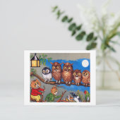 Cat and Owl, Louis Wain Briefkaart (Staand voorkant)