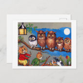 Cat and Owl, Louis Wain Briefkaart (Voorkant / Achterkant)