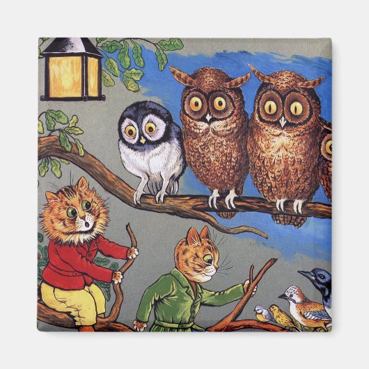 Cat and Owl, Louis Wain Magneet (Voorkant)