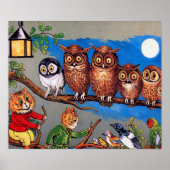 Cat and Owl, Louis Wain Poster (Voorkant)