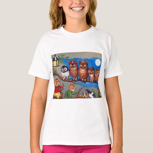 Cat and Owl, Louis Wain T-shirt (Voorkant)