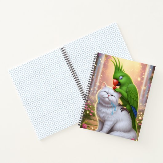 Cat and Parrot Notitieboek (Binnen)
