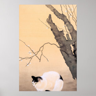 Cat and Plum Blossom - Hishida Shunso Poster