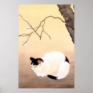 Cat and Plum Blossom - Hishida Shunso Poster