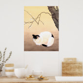 Cat and Plum Blossom - Hishida Shunso Poster (Keuken)