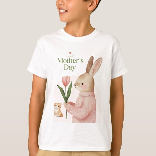 Cat and rabbit design t-shirt (Voorkant)