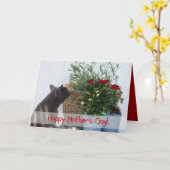 Cat and Roses Happy Mother's Day! Kaart (Gele Bloem)