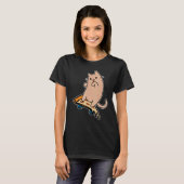 Cat and Skateboard Skateboarding Pepperoni Pizza B T-shirt (Voorkant volledig)