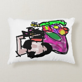 Cat and spring flowers accent kussen