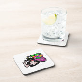 Cat and spring flowers  bier onderzetter (Rechterzijde)