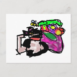 Cat and spring flowers briefkaart