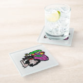 Cat and spring flowers  glazen onderzetter (Schuin)