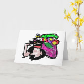 Cat and spring flowers kaart (Gele Bloem)