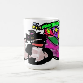 Cat and spring flowers koffiemok